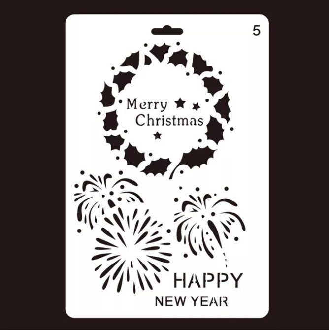 Трафарет для нового года 17 на 26 см серый Киев - изображение 1