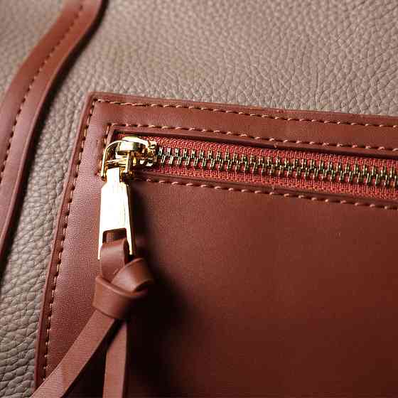 Оригінальна двокольорова сумка жіноча з натуральної шкіри Бежева (Vintage) Київ