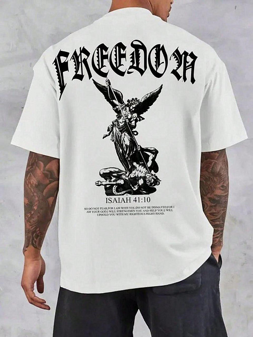 Футболка чоловіча с принтом  48 Біла 2664093756 Дніпро - фото 1