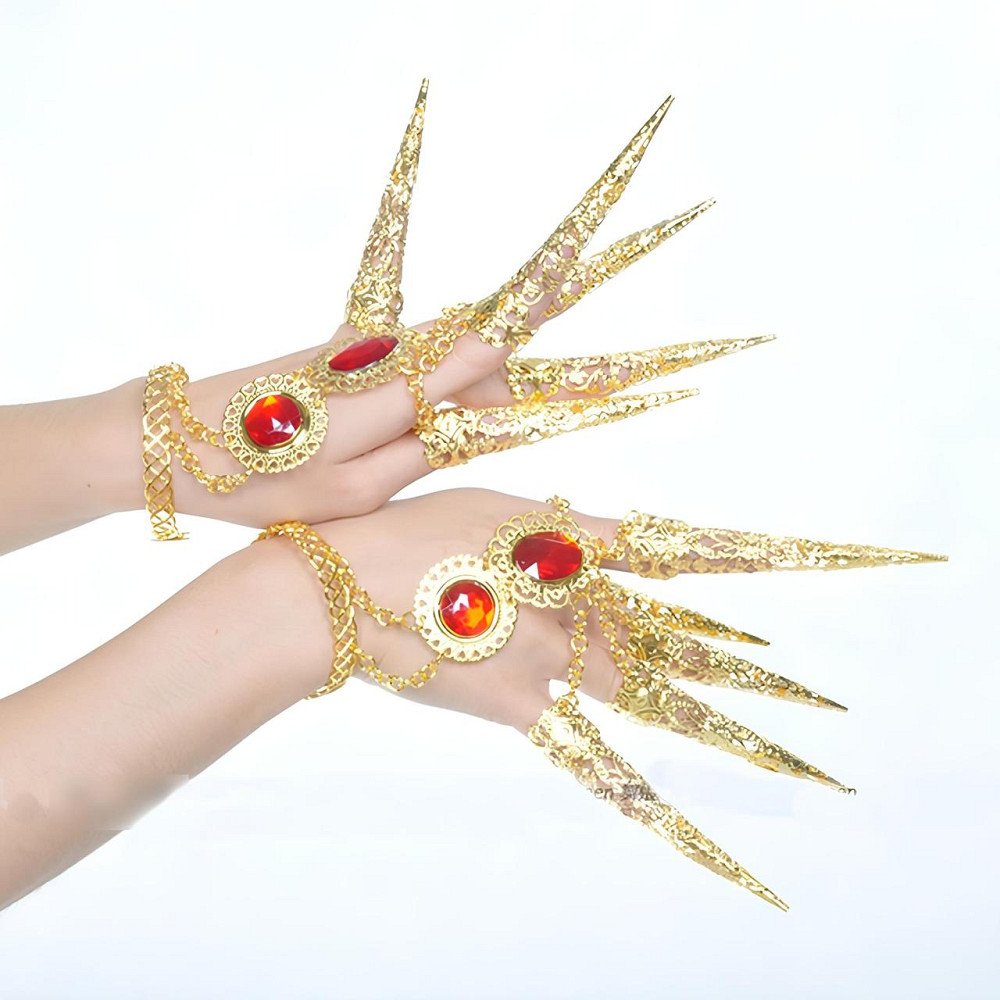 Слейв браслет RESTEQ — індійська прикраса на руку у східному стилі, золотий колір, 30 см Київ - фото 5