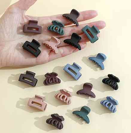 Набор мини крабиков для волос 9 шт, заколки крабики маленькие, матовые зажимы для волос Киев