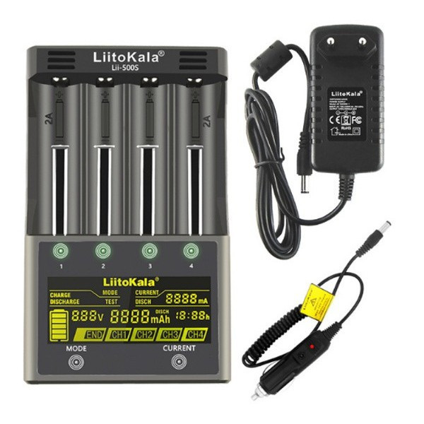 Заряднoe устройство Liitokala Lii-500S на 4 канала (для Ni-MH, Ni-CD, Li-Ion) с блоком питания и автоадаптером Винница - изображение 2