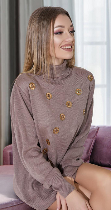 Бежевый гольф с кристаллами (48-52) Киев - изображение 2