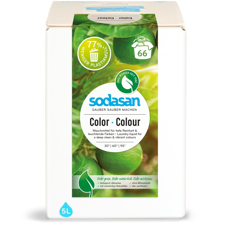 Органічний рідкий засіб Color для прання кольорових та чорних речей з пом'якшувачем води SODASAN 5 л Київ - фото 1