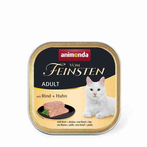 Корм влажный Vom Feinsten Adult with Beef Chicken для кошек с говядиной и курицей 100 г Киев