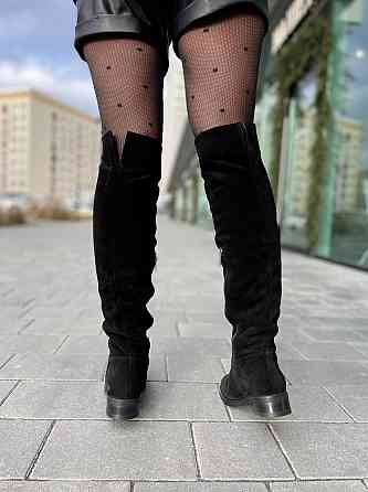 Nivelle Ботфорты женские NIVELLE черные замша натуральная высота 50 см обхват голени 39-41 см ( Коломыя