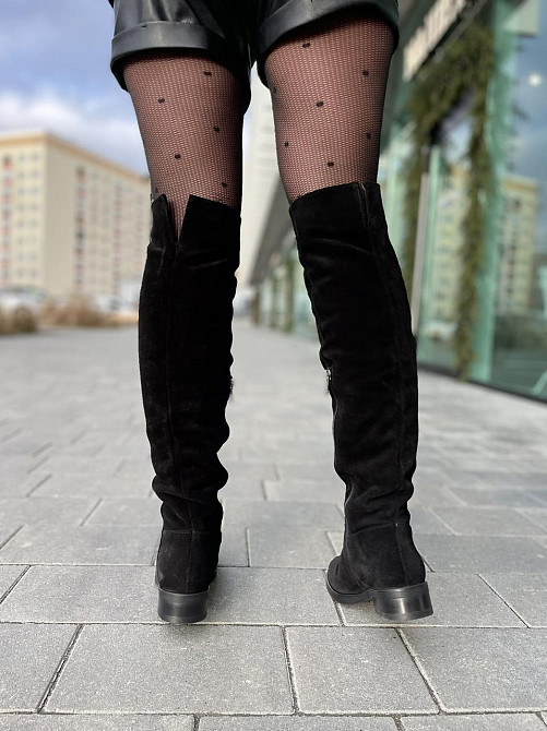 Nivelle Ботфорты женские NIVELLE черные замша натуральная высота 50 см обхват голени 39-41 см ( Коломыя - изображение 6