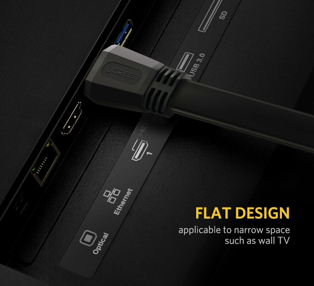 Кабель UGREEN ED015 HDMI Flat Cable 1.5m (UGR-50819) Київ - фото 3