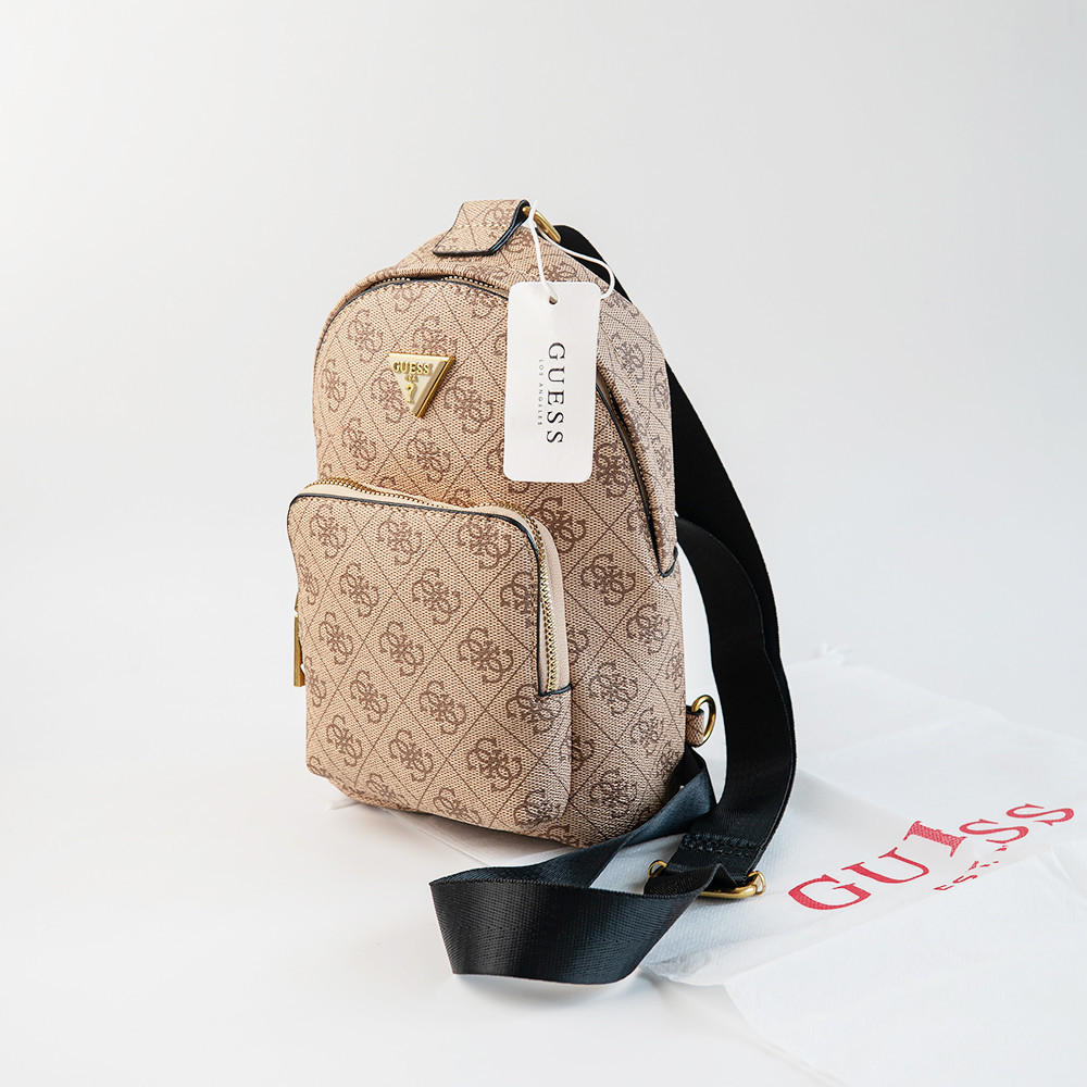 Мужская сумка бананка, барсетка на пояс и на грудь (слинг) Guess (7519) коричневая Киев - изображение 1