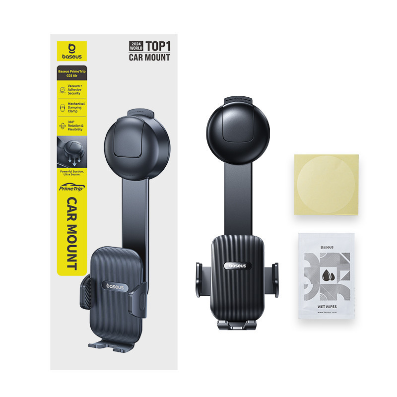 Автомобильный держатель для телефона Baseus PrimeTrip C03 Air Clamping Car Mount (Suction Cup Version, Cosmic Black) Одесса - изображение 10