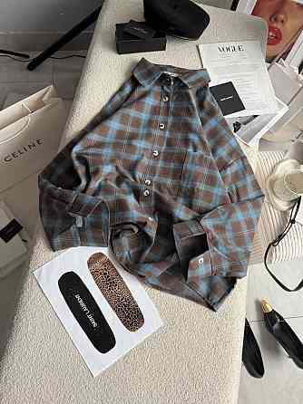 Жіноча трендова сорочка в карту батал турецька фланель Шоколадний Одеса