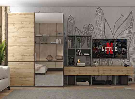 Шкаф-купе двухдверный Doros G-Caiser 160х60х240 см Графит/Дуб евок/1 Зеркало (DRS-011038) Львов