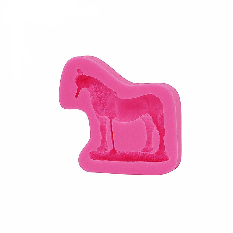 Силіконова форма Кінь 65 на 67 мм рожевий Київ - фото 3