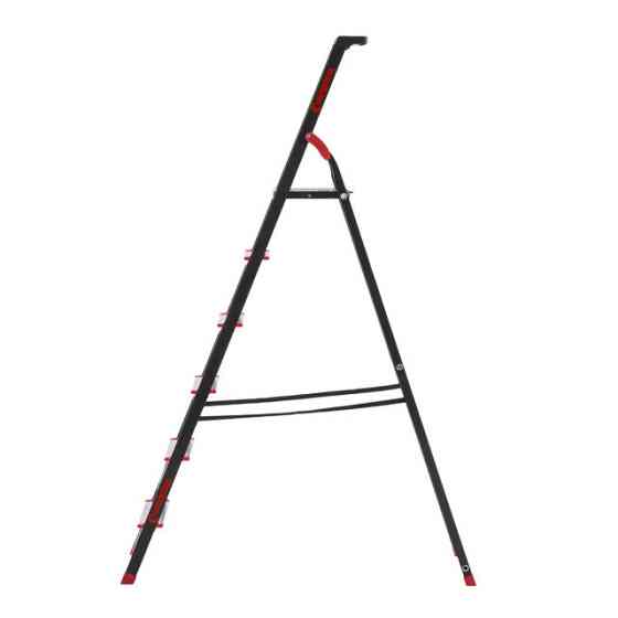 Драбина сталева, 6 сходинок, лоток для інвентарю, висота: 1787 мм, висота: висота до платформи: 1280 мм, 150 кг INTERTOOL LT-0056 Київ