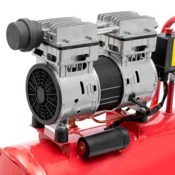 Компресор, 24 л, 0,75 кВт, 230 В, 8 атм, 145 л/хв, 1400 об/хв, малошумний, безмасляний, 2 циліндри, 63 дБ INTERTOOL PT-0022 Київ