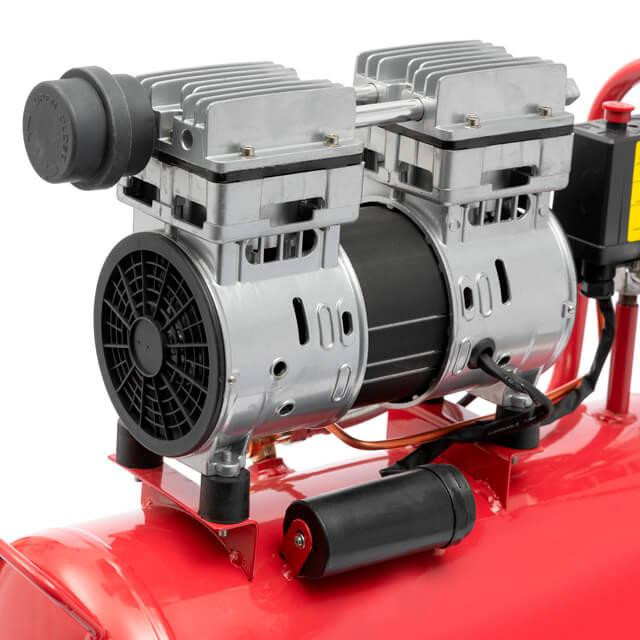 Компресор, 24 л, 0,75 кВт, 230 В, 8 атм, 145 л/хв, 1400 об/хв, малошумний, безмасляний, 2 циліндри, 63 дБ INTERTOOL PT-0022 Київ - фото 6