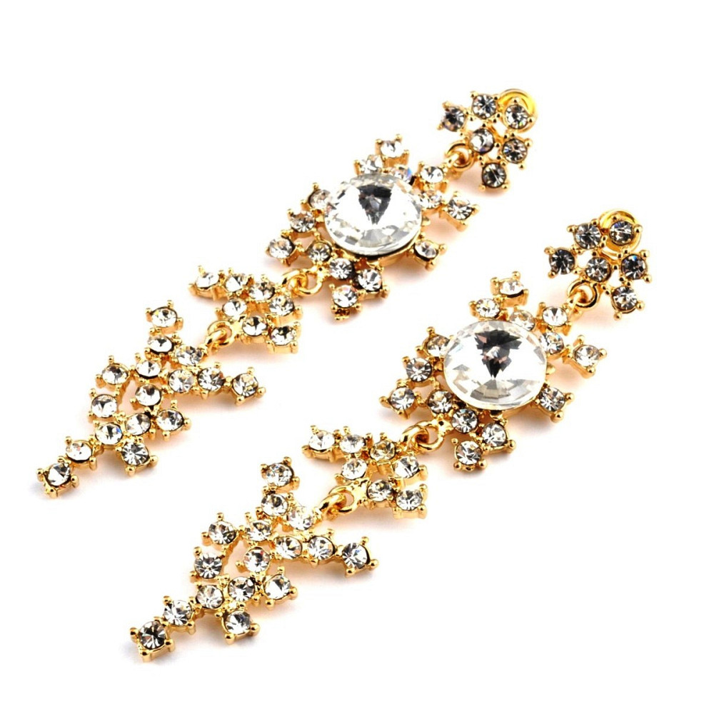 Сережки довгі зі стразами СГ3475-3 Київ - фото 1