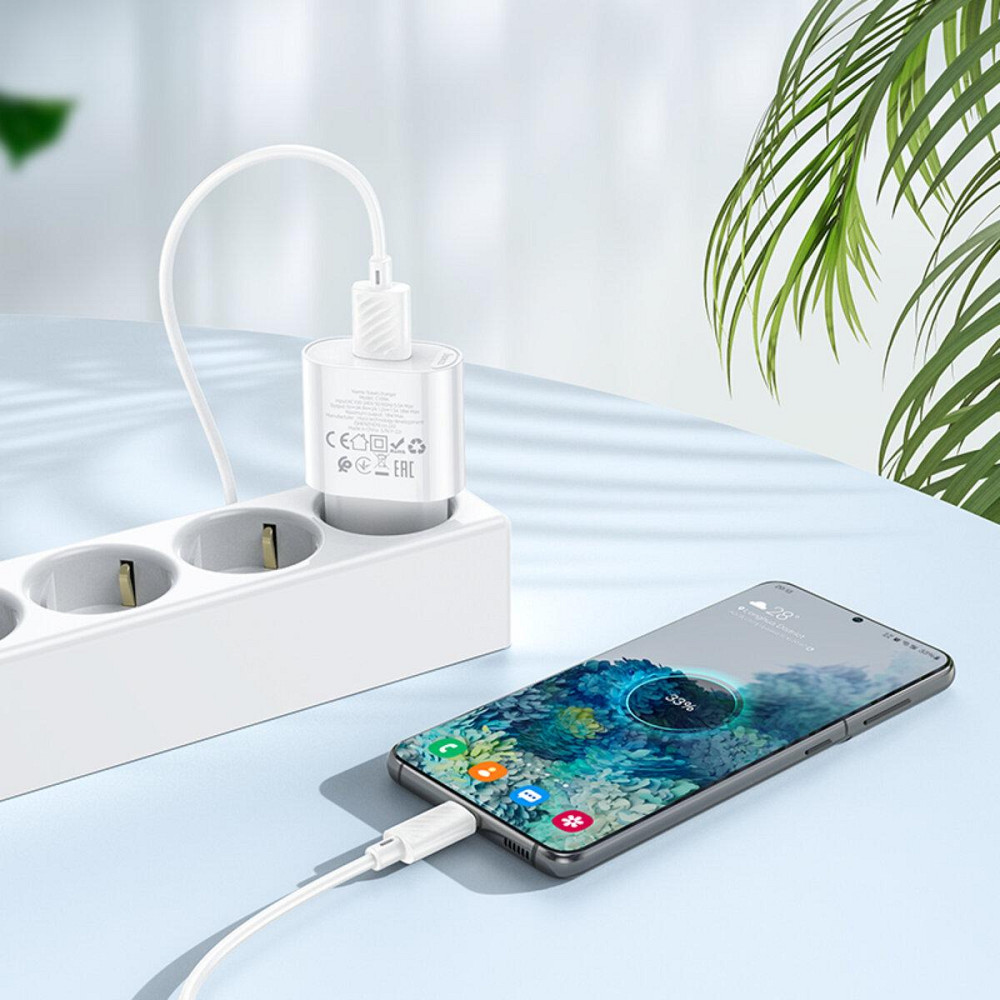 Сетевое зарядное устройство HOCO C109A Fighter single port QC3.0 charger set, цвет белый 6931474784827 Одесса - изображение 7