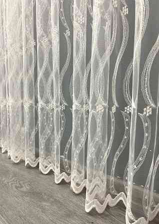 Тюль фатин с вышивкой и люрексом цвет молочный 2015т Киев