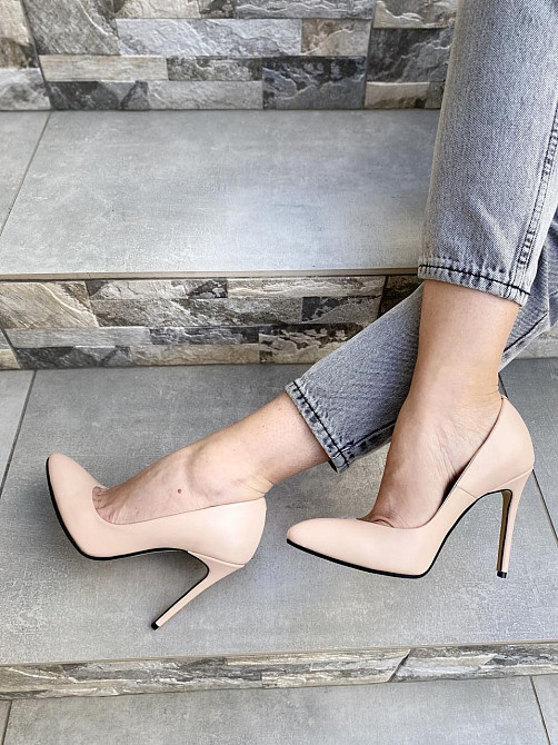 Туфлі жіночі M-LUX пудра натуральна шкіра каблук 10 см (91020) Коломыя - изображение 9