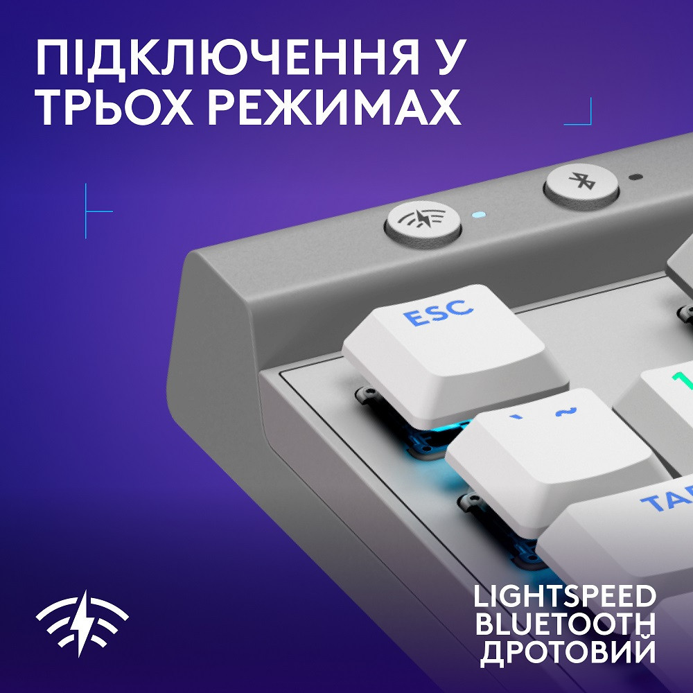 Клавіатура Logitech G515 LIGHTSPEED TKL Wireless Gaming White (920-012539) (6998421) Київ - фото 7