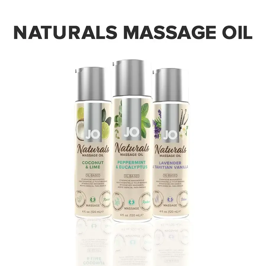 Масажна олія System JO - Naturals Massage Oil - Peppermint & Eucalyptus з натуральними ефірними олія Львів - фото 5