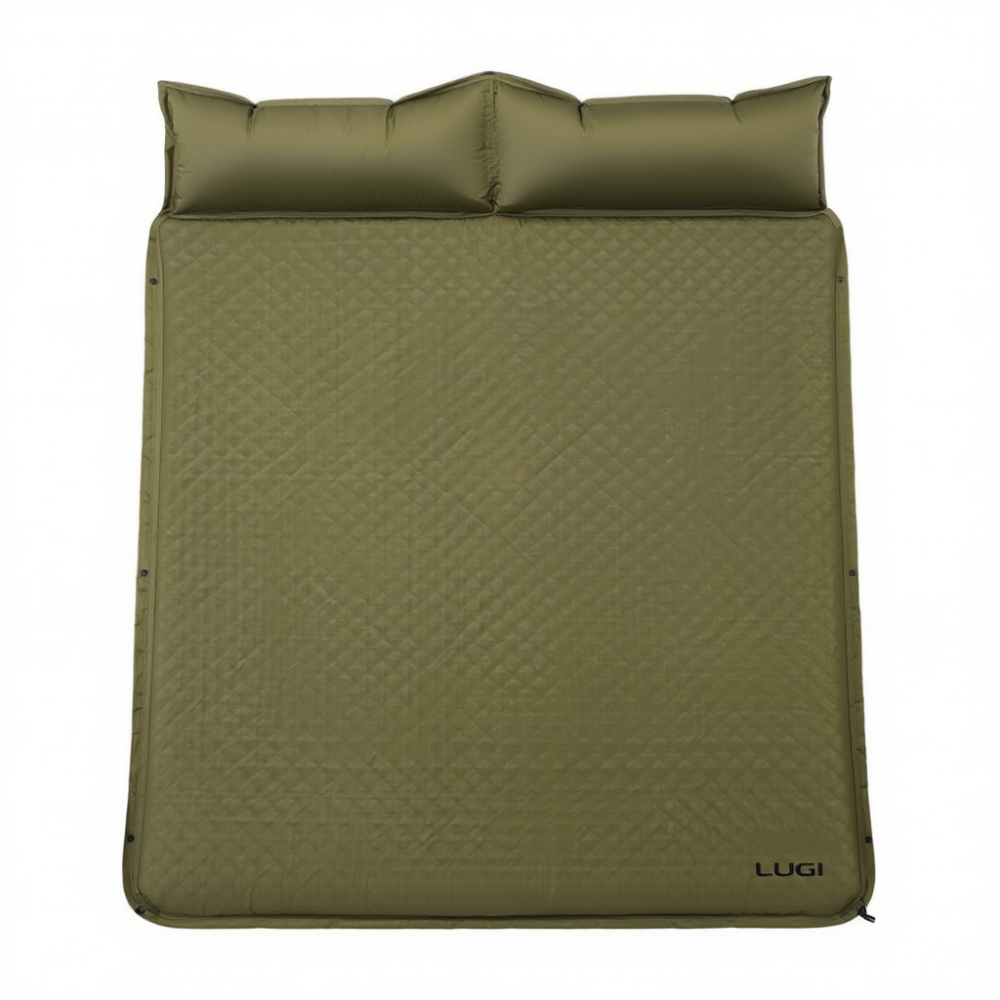 Надувний матрац 190х130 см похідний туристичний Camping килимок самонадувний для намету кемпінгу відпочинку сну Зелений LU-027GR Коломия - фото 1