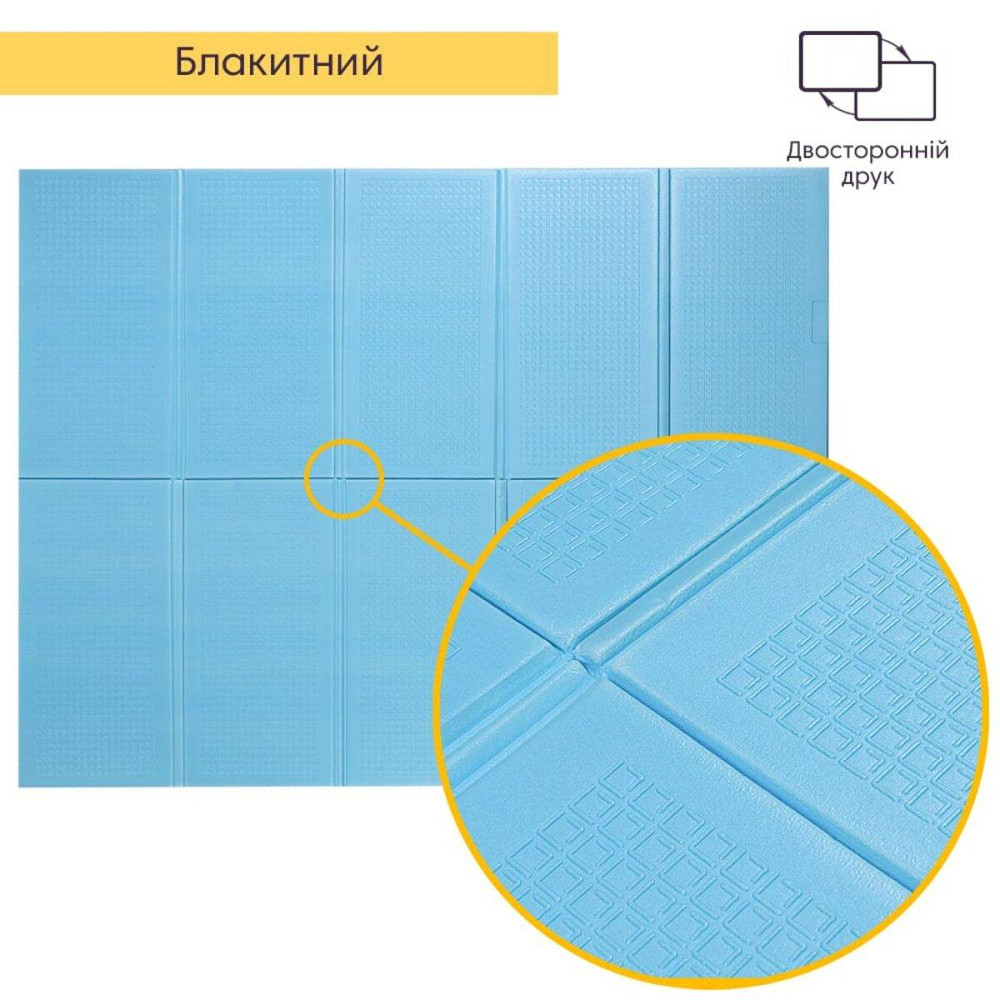 Детский складной термоковрик однотонный 2000х1500х10мм Голубой (297) SW-00001190 Днепр - изображение 3