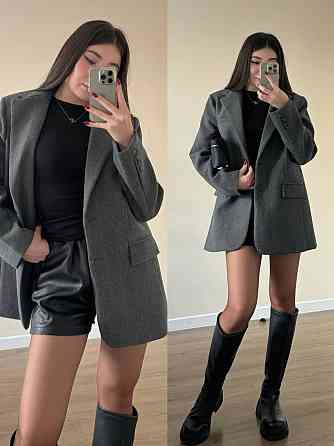 Жіночий класичний піджак-пальто з кашеміру меланж Сірий, 44 Одеса