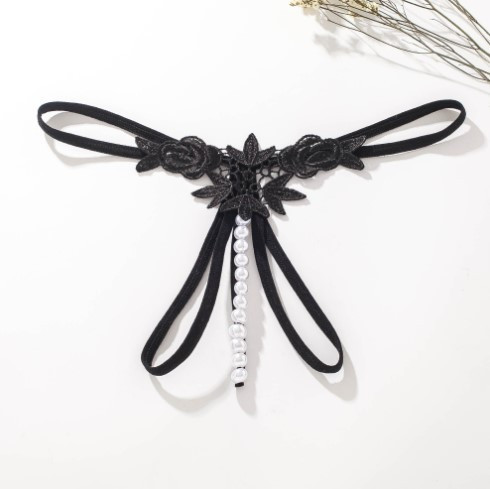 Трусики з доступом та трояндами чорні - розмір універсальний Київ - фото 4