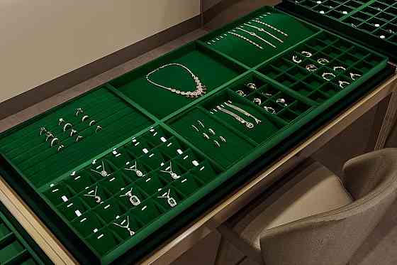 Лоток для украшений Velvet 12 отделений Темно-зеленый 35×24×3.5 см бархатный органайзер штабелируемый для Киев