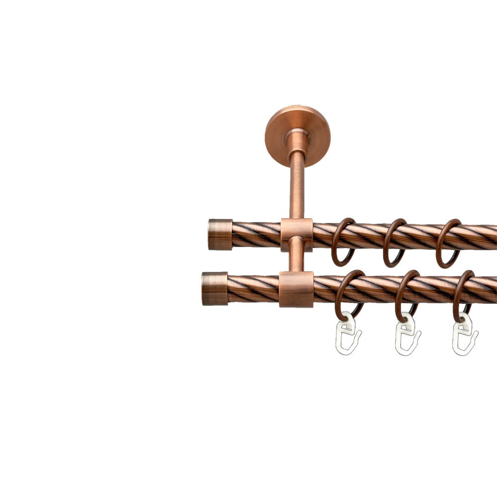 Карниз Orvit Заглушка металевий дворядний закритий скручена труба кільце металеве Мідь 16\16 мм 300 см Львов - изображение 1