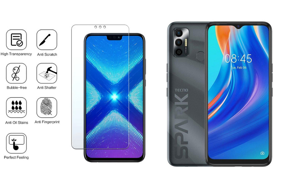 Защитное стекло NeoGlass для TECNO Spark 7 (KF6n) – ультрапрозрачное и устойчивое Киев - изображение 4