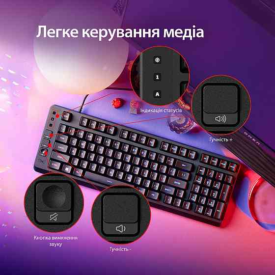 Клавіатура HyperX Eve 1800 USB Black (B7JE0AA) ( 28456 ) Харьков