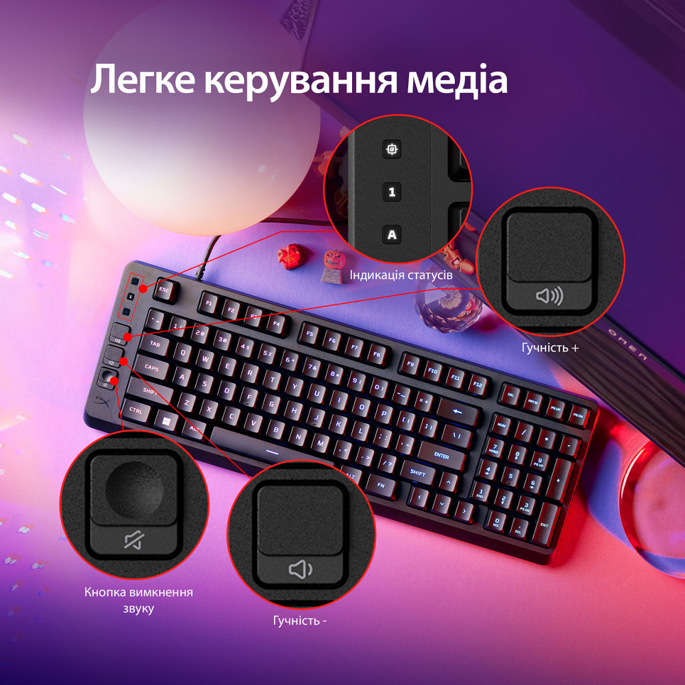 Клавіатура HyperX Eve 1800 USB Black (B7JE0AA) ( 28456 ) Харьков - изображение 4