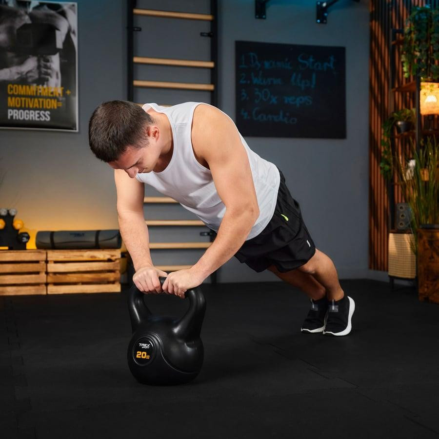 Гиря вінілова 20кг Trex Sport TX-020CKB чорний Київ - фото 7