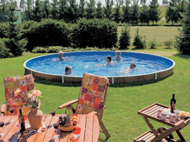 Басейн каркасний круглий Azuro 403DL 5.5 х 1.2 м Wood морозостійкий Київ - фото 4