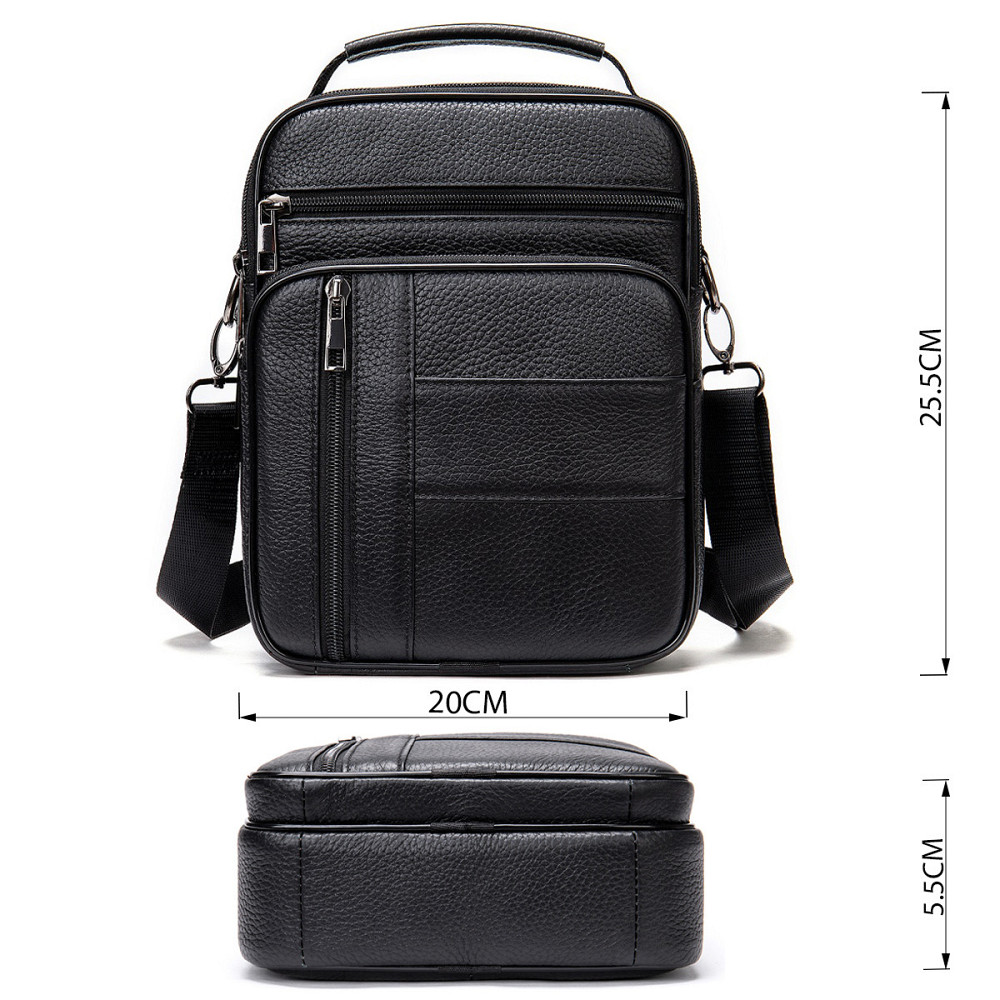 Мессенджер мужской кожаный 20347 Vintage Черный Киев - изображение 3