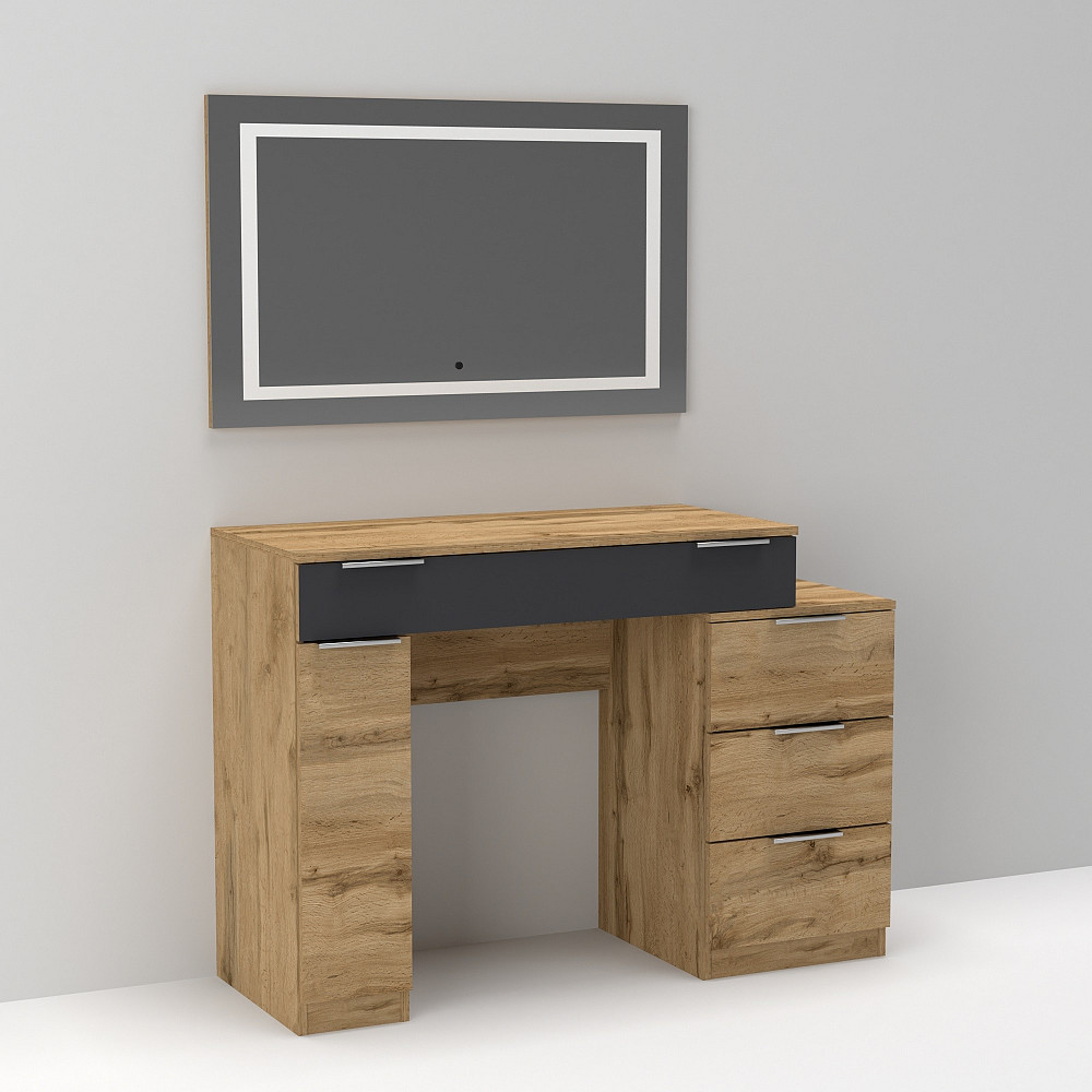 Стол туалетный Трюмо Кристалл, Дуб Аппалачи/Антрацит, 1200/452/847 Львов - изображение 2