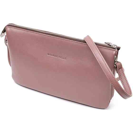 Красивый женский клатч из натуральной кожи GRANDE PELLE 11634 Пудровый Киев