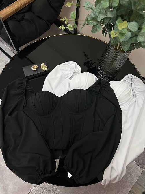 Жіночий базовий топ з імітацією корсета софт Чорний, 42/44 Одеса - фото 3