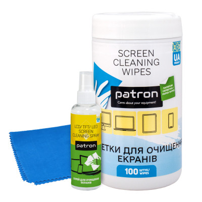 Універсальний чистячий набір Patron Screen spray 100ml F3-008 +wipesF3-059+microfi (CS-PN-BUNDL-15) Вінниця - фото 1
