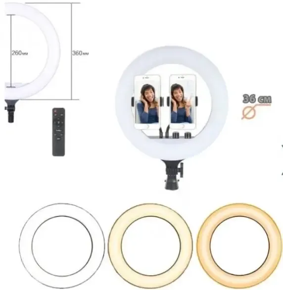 Кольцевая LED лампа RL-18, 45см, пульт в комплекте Коломыя - изображение 7