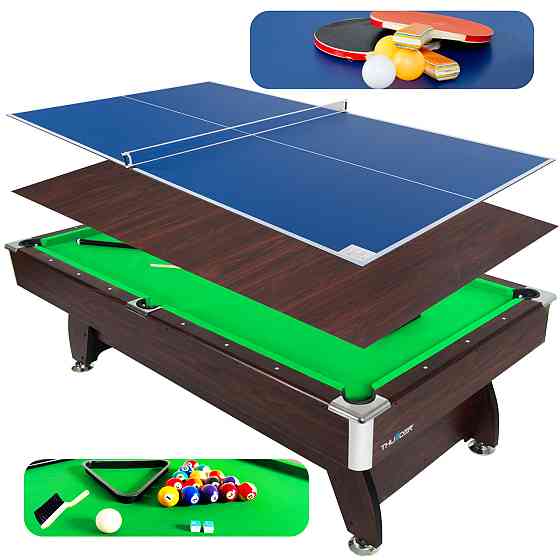 Більярдний стіл THUNDER 7FT BOLD-BROWN з покриттям для пінг-понгу/обіднього столу, 214 х 122 х 81 см Київ