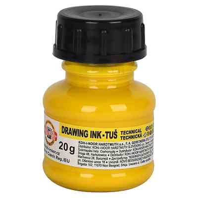 Тушь для черчения Koh-i-Noor 20г желтая (1417002) Винница