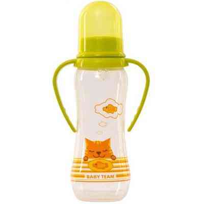 Бутылочка для кормления Baby Team с ручками и силиконовой соской, 250мл 0+ салат (1411_салатовый) Винница