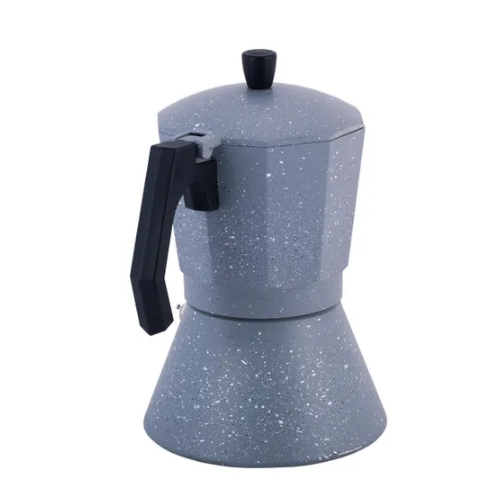 Кавоварка гейзерна 600мл (12 порцій) алюмінієва широке індукційне дно сірий мармур 2519GR KAMILLE Житомир - фото 4
