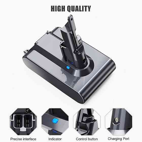 Акумулятор 6000mAh для Dyson V7 Чорний змінний літій-іонний запасний акумулятор сумісний V7 SV11 Absolute Animal Motorhead Fluffy Київ