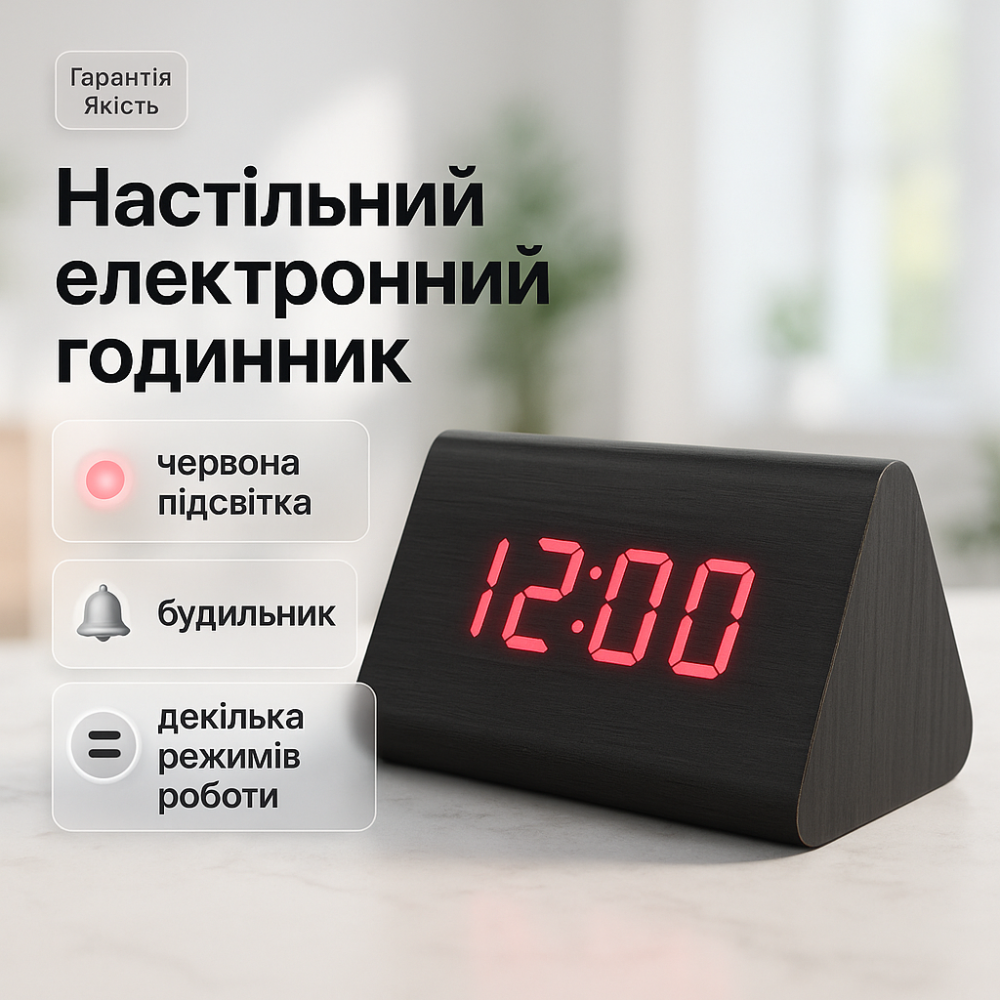 Часы электронные с яркими цифрами настольные VST-864, Настольные LED часы для офиса JU-25 Львов - изображение 12