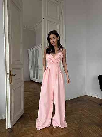 Стильний жіночий елегантний комбінезон костюм преміум'якості Персик, 44 Одеса